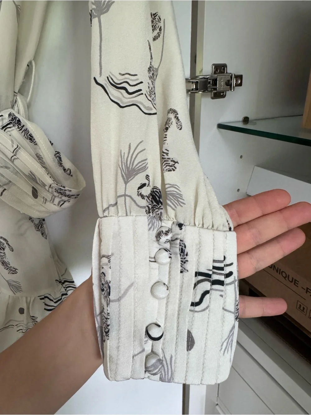Off-White Silk Dress Printed Luxury Swim Coverup